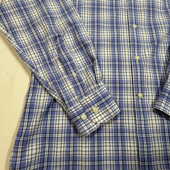 Jos. A. Bank 1905 Men’s Blue White Plaid Dress Shirt Tailored Fit Medium - Picture 3 of 8